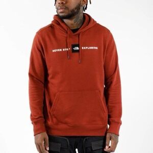 North Face Red’s Never Stop Exploring Hoodie Burnt Orange/Red Mens Size S